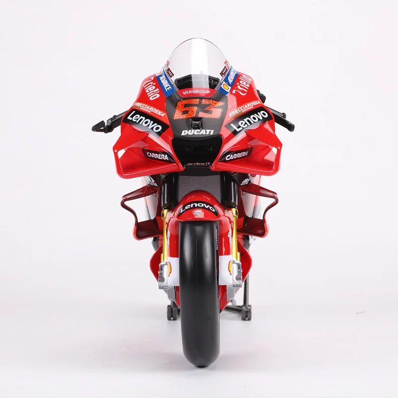 Maisto 1/6  2022  Racing Ducati Lenovo Team Motorcycle Car Simulation Alloy Car Model #63 Franceeco Bagnaia