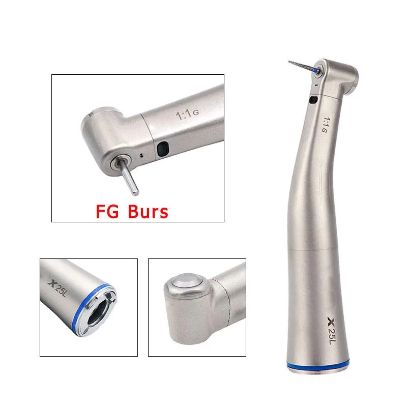 Dental Low Speed Handpiece Push Button Contra Angle/Straight 1:1 1:5 X95L Air Turbine Quattro Spray Increasing Speed Handpiece