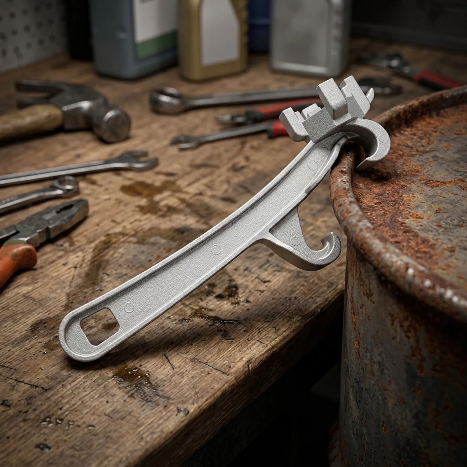 Dual functionality Aluminum Bung Wrench A Reliable Tool For Effortlessly Opening Different Drum Sizes Without Hassle