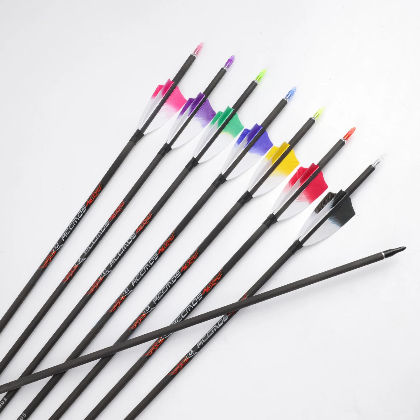 

ID6.2mm Pure Carbon Arrows Spine250 300 350 400 500 600 700 800 with Turkey Feather Finished for Field Archery Hunting Shooting