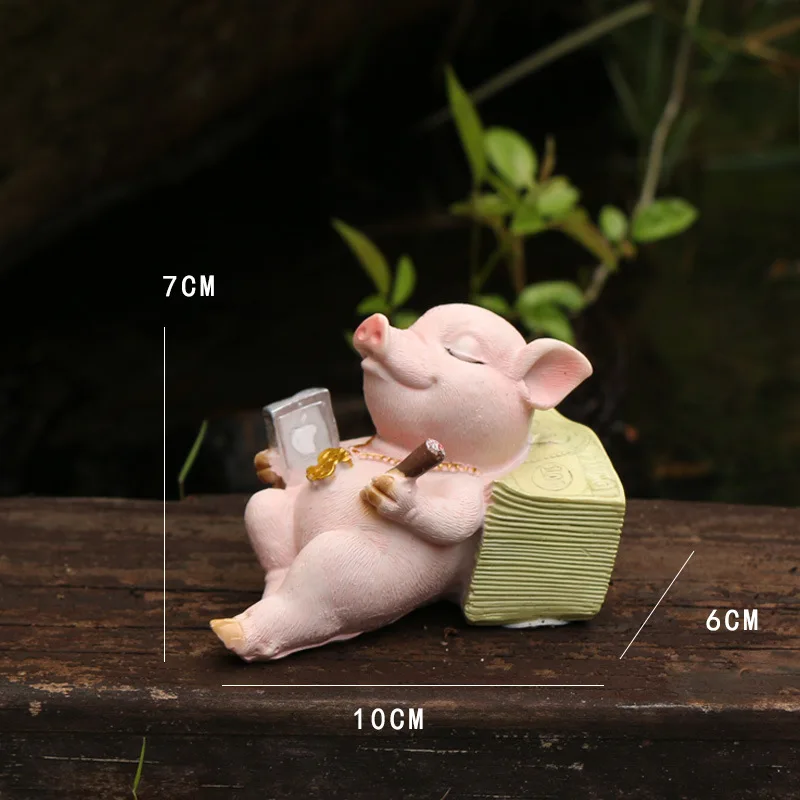 Creative Animal Pig Baby Cute Resin Crafts Teraryum Fairy Garden Miniatures Decorative Figurines Mini Kawaii Accessories