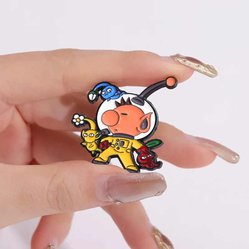 High Quality Pikmin Collection Game Enamel Pin Cute Creature Animal Metal Badge Kids Backpack Pin Brooch Game Lover Accessories