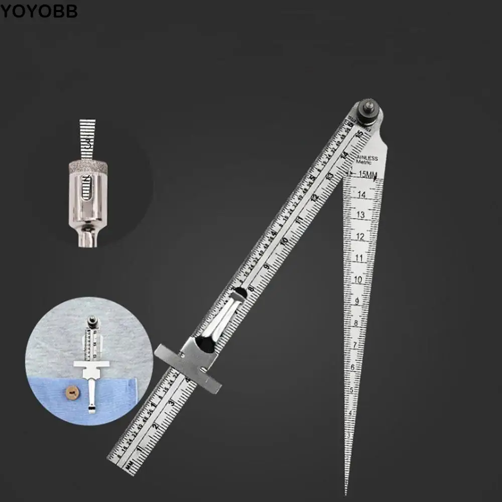 قابل للتعديل الفولاذ المقاوم للصدأ مقياس المحسس تفتق لحام مقياس مدبب حاكم أداة قياس الفجوة قياس عمق حاكم #1