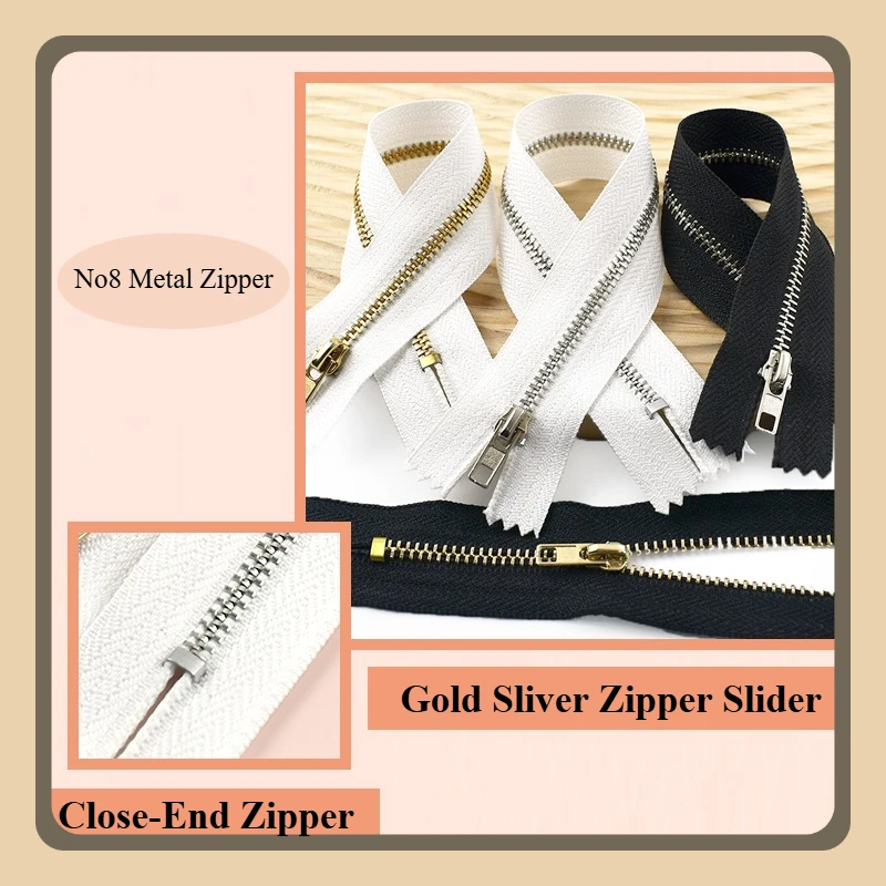 

5/10Pcs 8# Metal Zippers Jacket Pants 8-30cm Close-End Decor Zipper Handbags Pocket Replace Zips Repair Kits Sewing Accessories