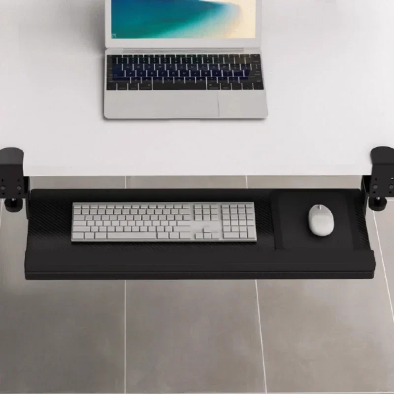 Office Keyboard Support Slide Rail Desk Telescopic Mouse Holder No-Punching Under Desk Storage Solution Neat Organizer