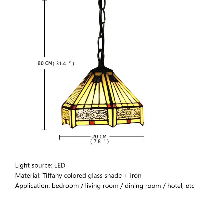 WPD تيفاني الزجاج قلادة مصباح LED الإبداعية بسيطة خمر مصباح معلق ديكور للمنزل غرفة الطعام غرفة نوم فندق