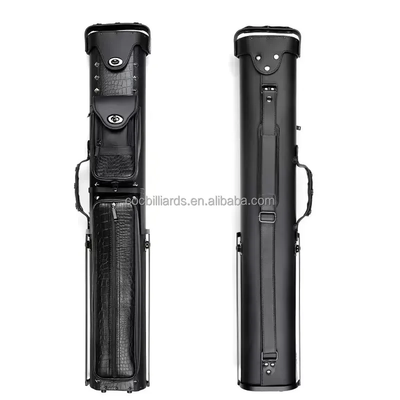 

Good Quality 2*4 Portable Cue Case Snooker Leather Waterproof Billiards Cue Cases with Butt and Shaft Inside