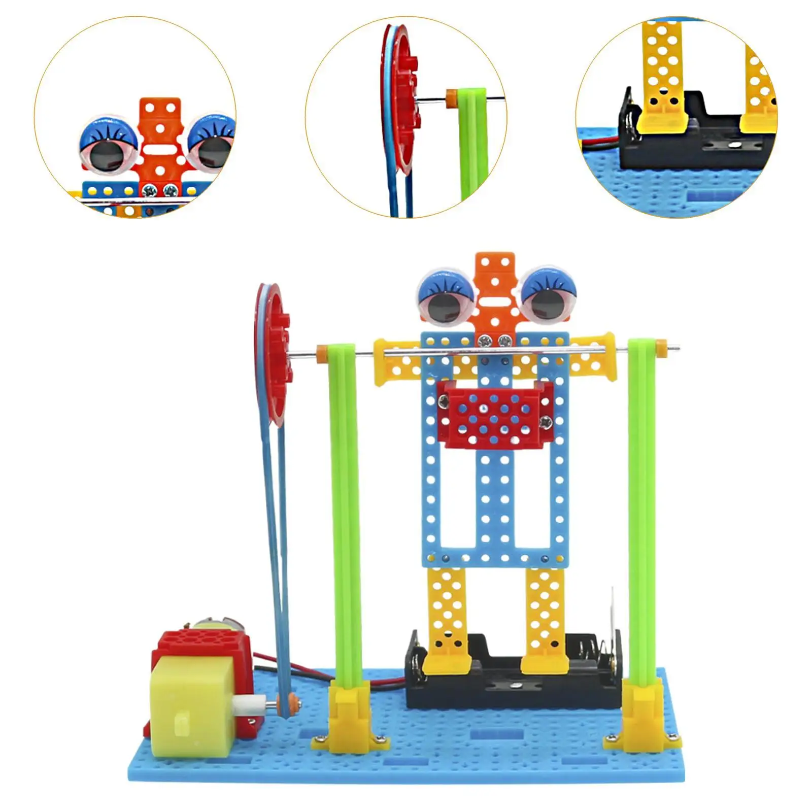 مجموعة المحرك شريط أفقي روبوت نموذج مشاريع الهندسة العلمية أنشطة لعبة الجذعية بناء الروبوت للأطفال من سن 8 إلى 12 عامًا