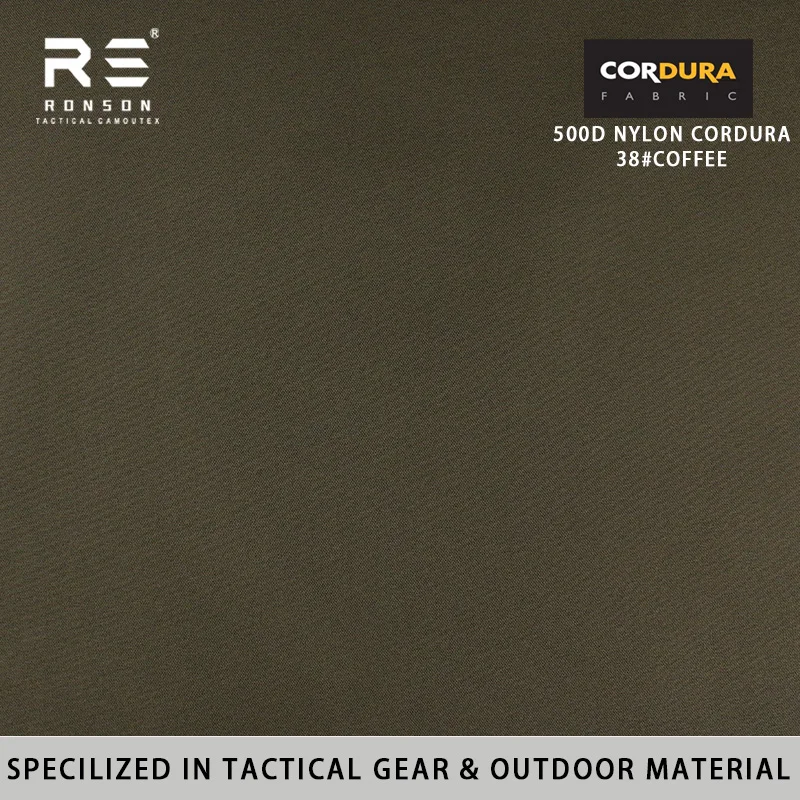 500D Nylon Cordura 38#Dark Coffee 100% Woven Water-Resistant PU Coated for Tactical Gear Backpack Military Rucksack Camping