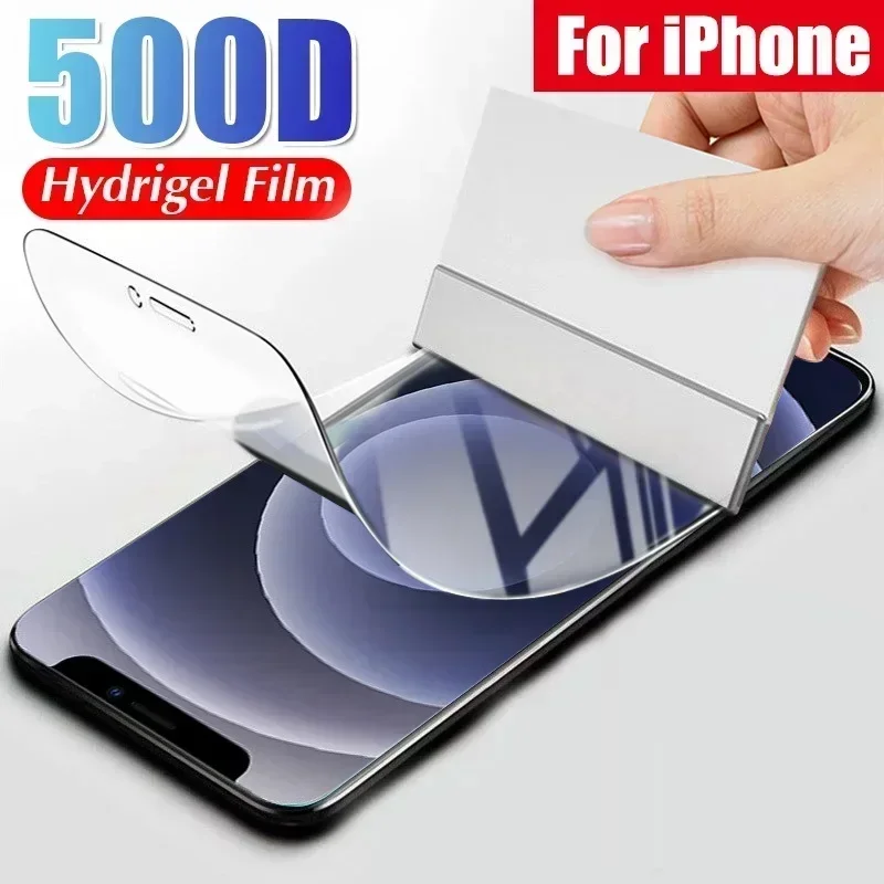 Screen Protector Hydrogel For iPhone 11 12 14 Pro Max Mini XS X XR 7 8 14 Plus Protection For iPhone SE 2020 Not Glass