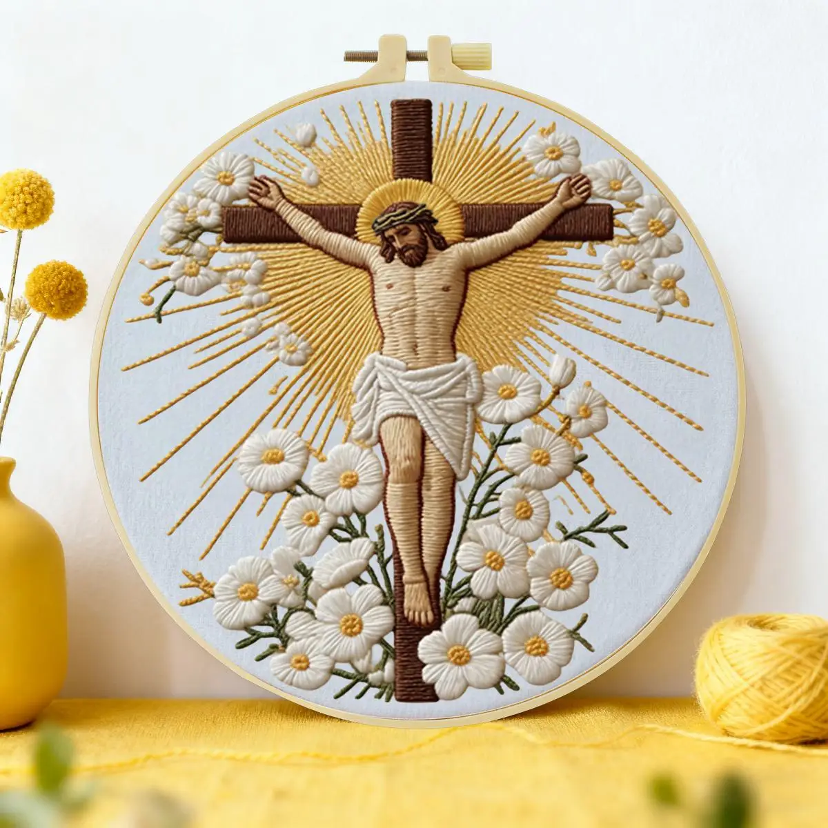 

1pc 20X20CM/15X15CM 7.87/6.3inch Religion Embroidery Starter Kit DIY kit DIY embroidery kit manualidades Home Decor