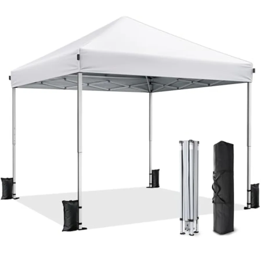 

Outdoor event canopy tent: 10x10 pop-up portable instant tent in white, durable polyester fabric, quick-setup design with carry