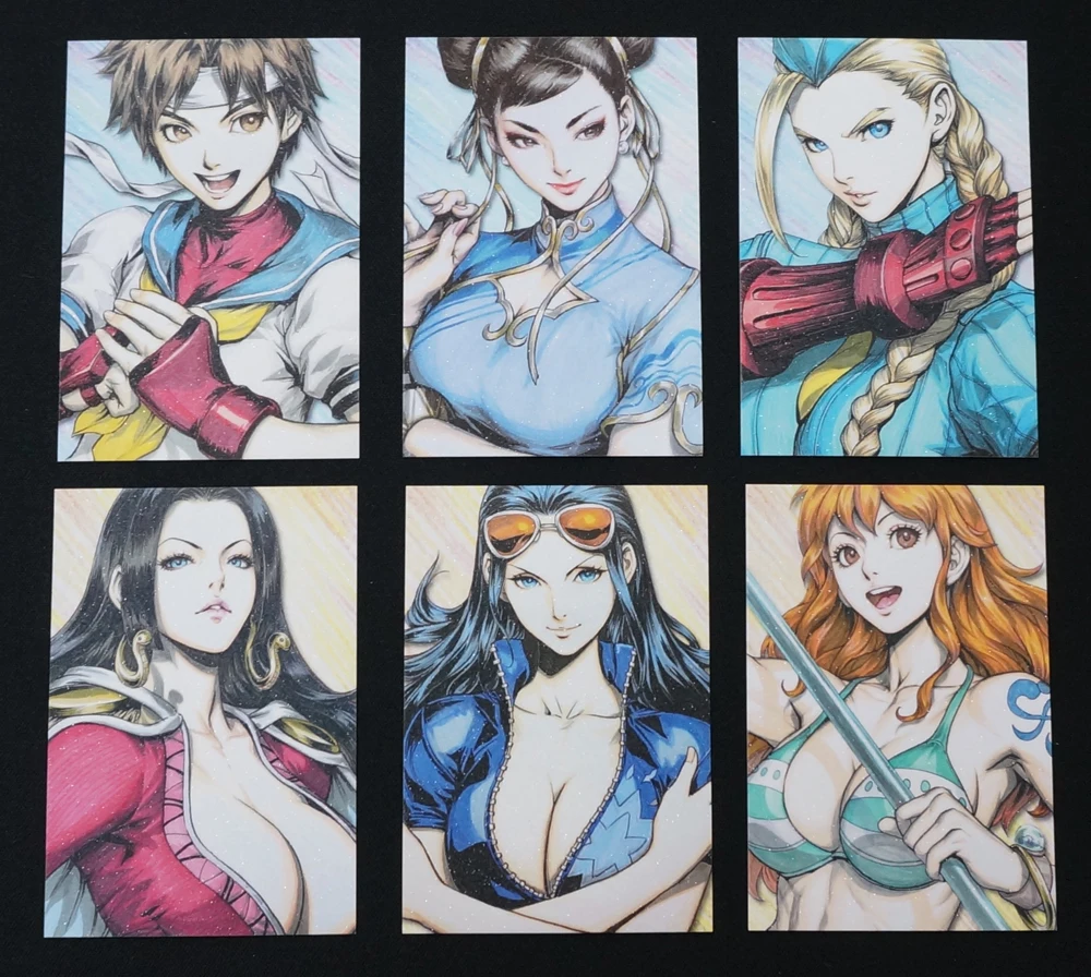 40pcs/set MAG Female Characters Portrait Paper Cards Classic Popular Manga Anime Games Girls Frosted Collection Card