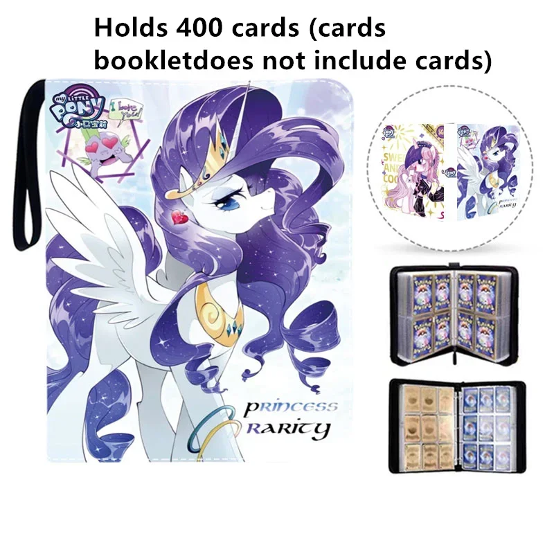 New 400 PCS Cards Album Book Anime My Little Pony Collection Card Zipper Game Cards Sunny Starscout Binder Holder Kids Gifts