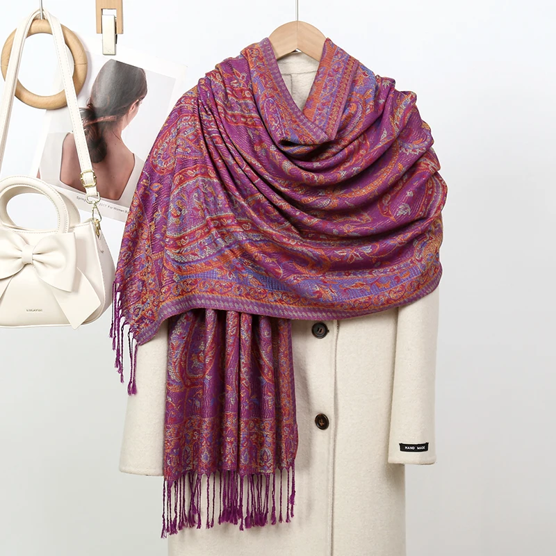 2025 Luxury Thick Cashmere Scarf Women Print New Wraps Pashmina Travel Poncho Warm Blanket Winter Bufanda Shawl Female Stoles image 2