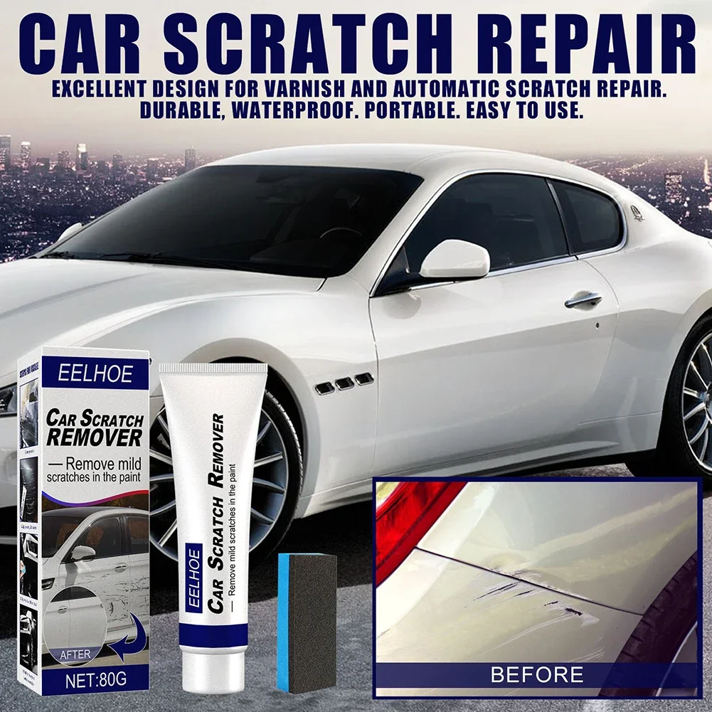 1PCS White Car Scratch Repair Polishing Wax Body Compound Repair Polish Paint Remover Care Car Body Wax 10*3*2cm Car Repair