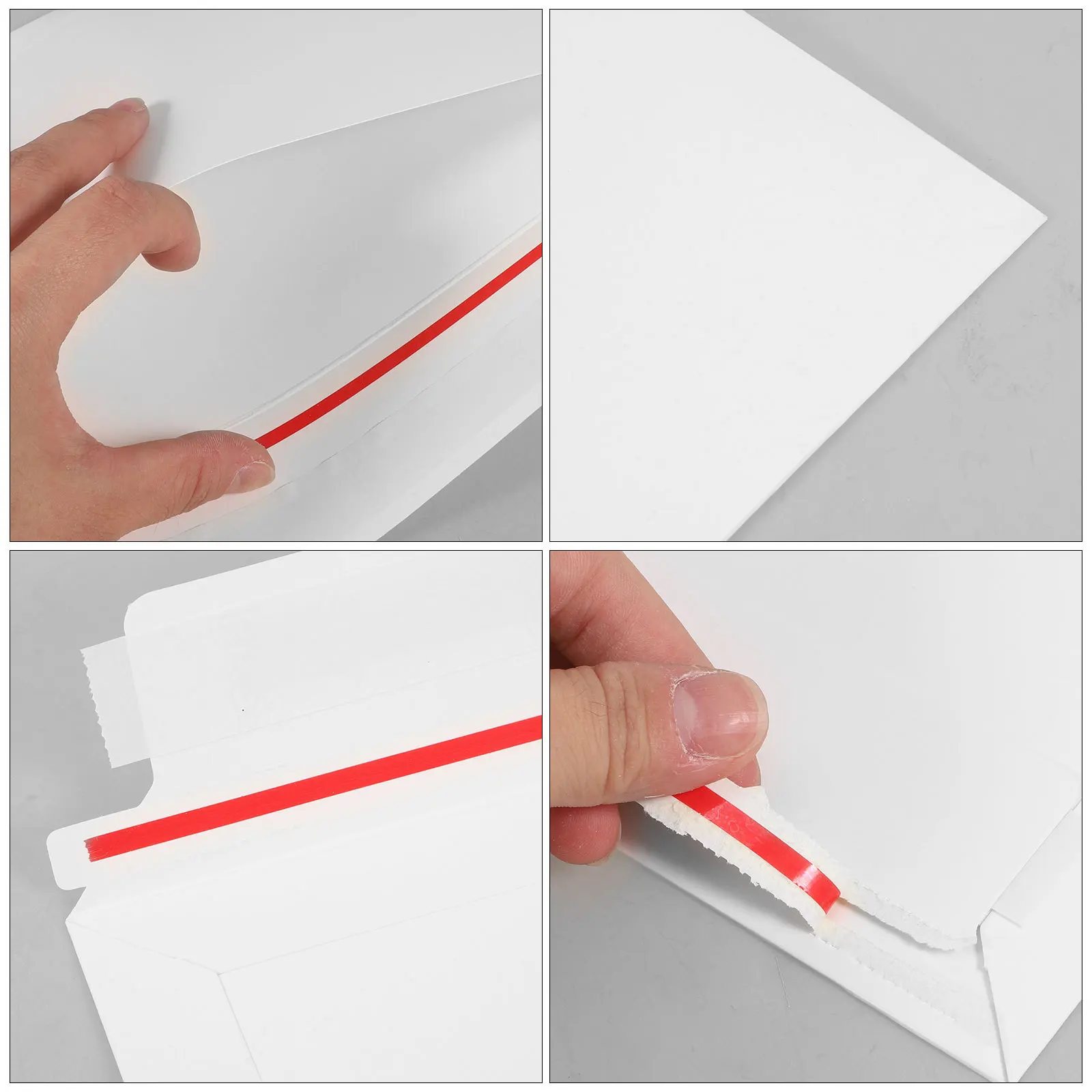 15Pcs White Cardboard Photo Document Mailers Self-Sealing Envelopes for Safe Shipping Stay Flat Rigid Shipping for Business