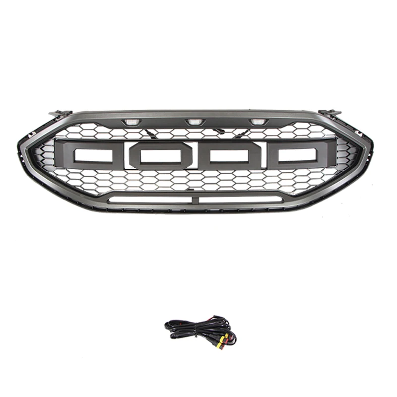 Front Grill Grille Fit For Ford Edge 2019-2020 Front Upper Grille Glossy Black