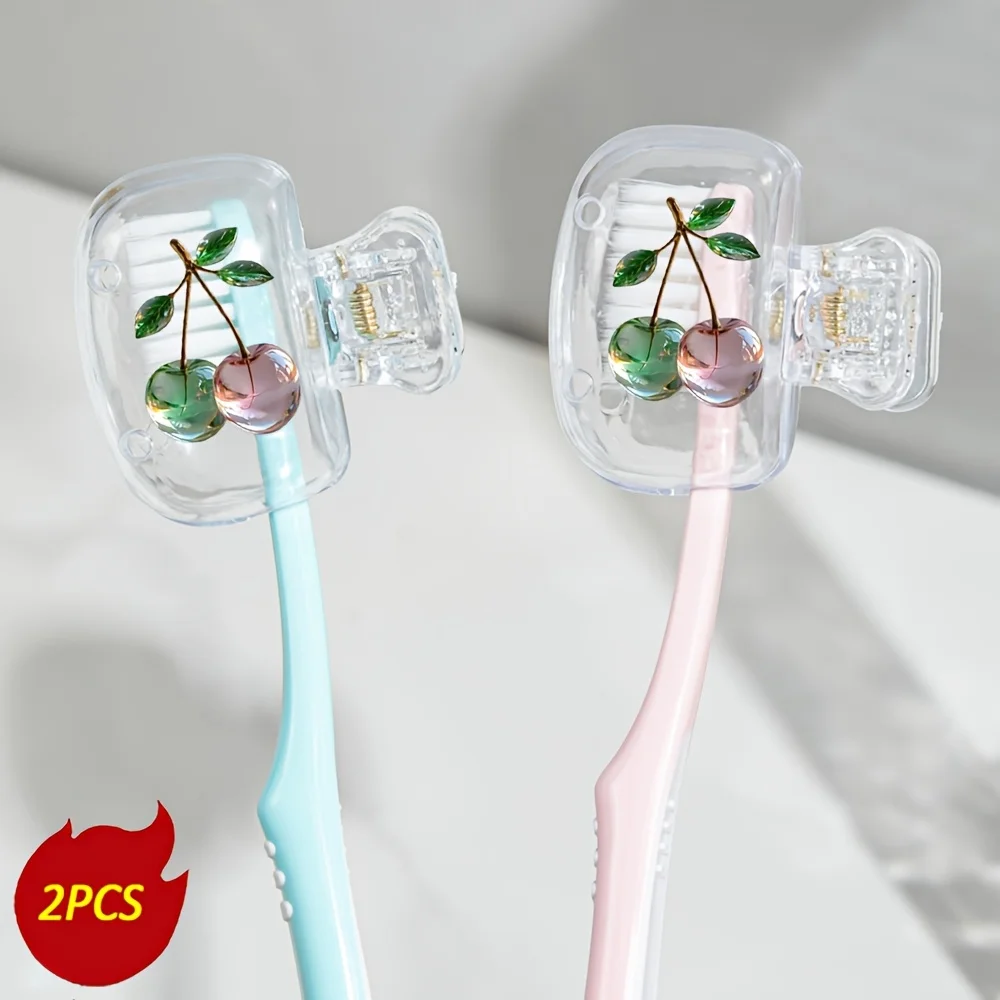 2pcs Cherry Toothbrush Storage Case Useful in Household Keep Personal Oral Care Suitable for Home and Travel Use Gift for Lady