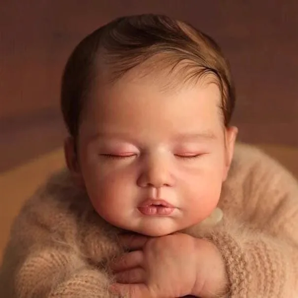 Lifelike Sleeping Reborn Baby Doll Collectible Art Toy Realistic Newborn Doll Soft Body Silicone Bebe Detailed Painting Toys