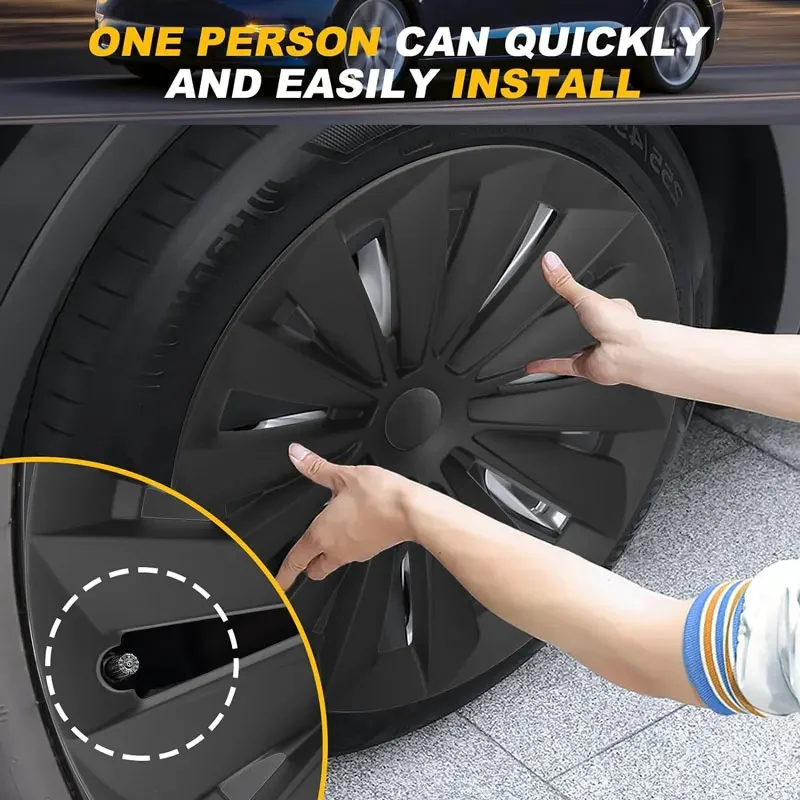 4PCS Coprimozzo Prestazioni Sostituenti Coprimozzo Cerchio Completo Copriruota Accessori Auto per Tesla Modello Y 19 Pollici Parti di Ruote 2023