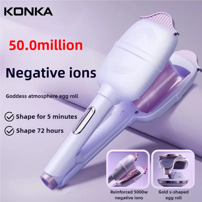 

KONKA 32mm Electric Curling Iron Deep Wave Hair Curler Wavy Hair Curlers Egg Roll Head Waver Styler Wand Curling Irons Hair Tool