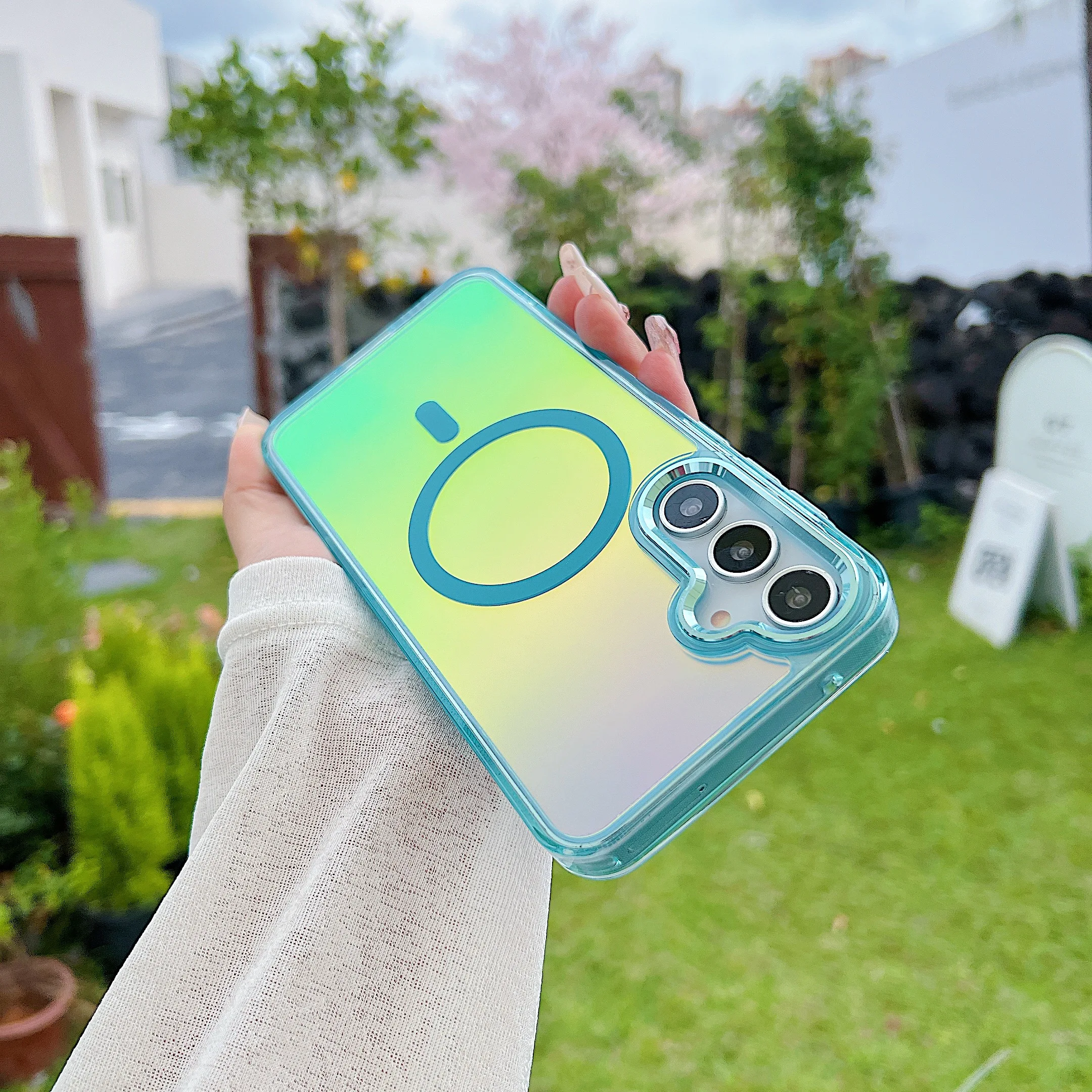 Fashion Laser Gradient Shockproof Magnetic Case For Samsung Galaxy A06 A55 A54 A53 A35 A34 A25 A15 A05 A05S A24 Magsafe Cover - náhled 2