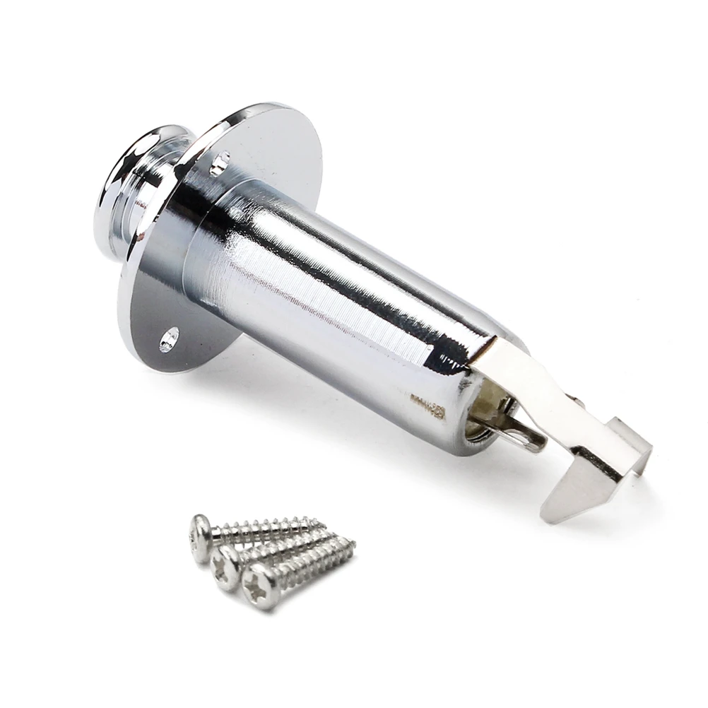 

Chrome Tube Guitar Jack Output Replacement Cylinder Endpin 1/4 Inch Stereo Phone for Guitars Bass Instruments Mounting