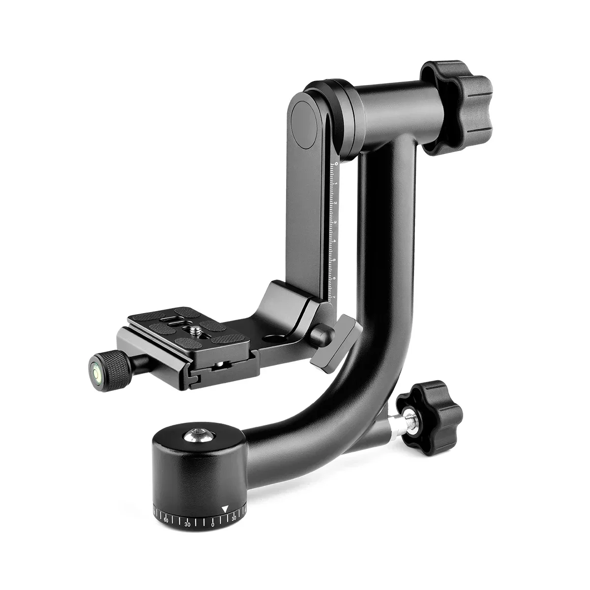

NEW Aluminum Alloy 360 Degree Panoramic Gimbal Tripod Head with 1/4'' Standard Quick Release Plate and Bubble Level Load 20kg/44