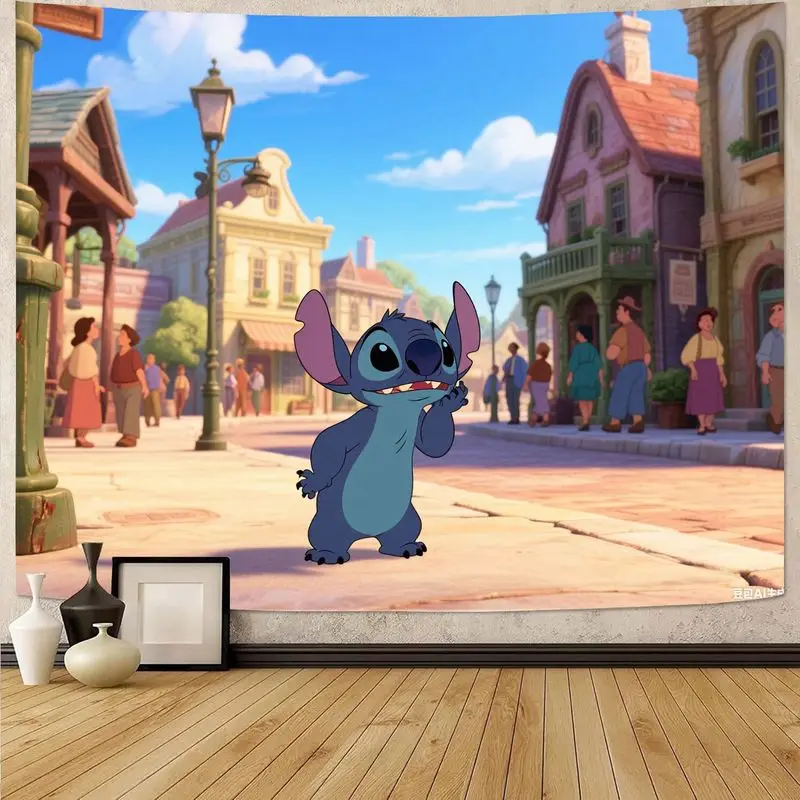

1 шт. Disney Stitch милый персонаж гобелен красочные настенные художественные украшения дома для гостиной спальни фанаты подарок