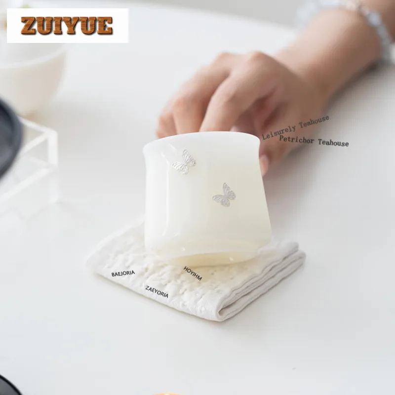 

120ml Saw Nail Jade Teacup Aesthetic Tea Bowl Jug Tea-tasting Fragrance Cup Jianzhan Master Cups Drinkware Collection Craft