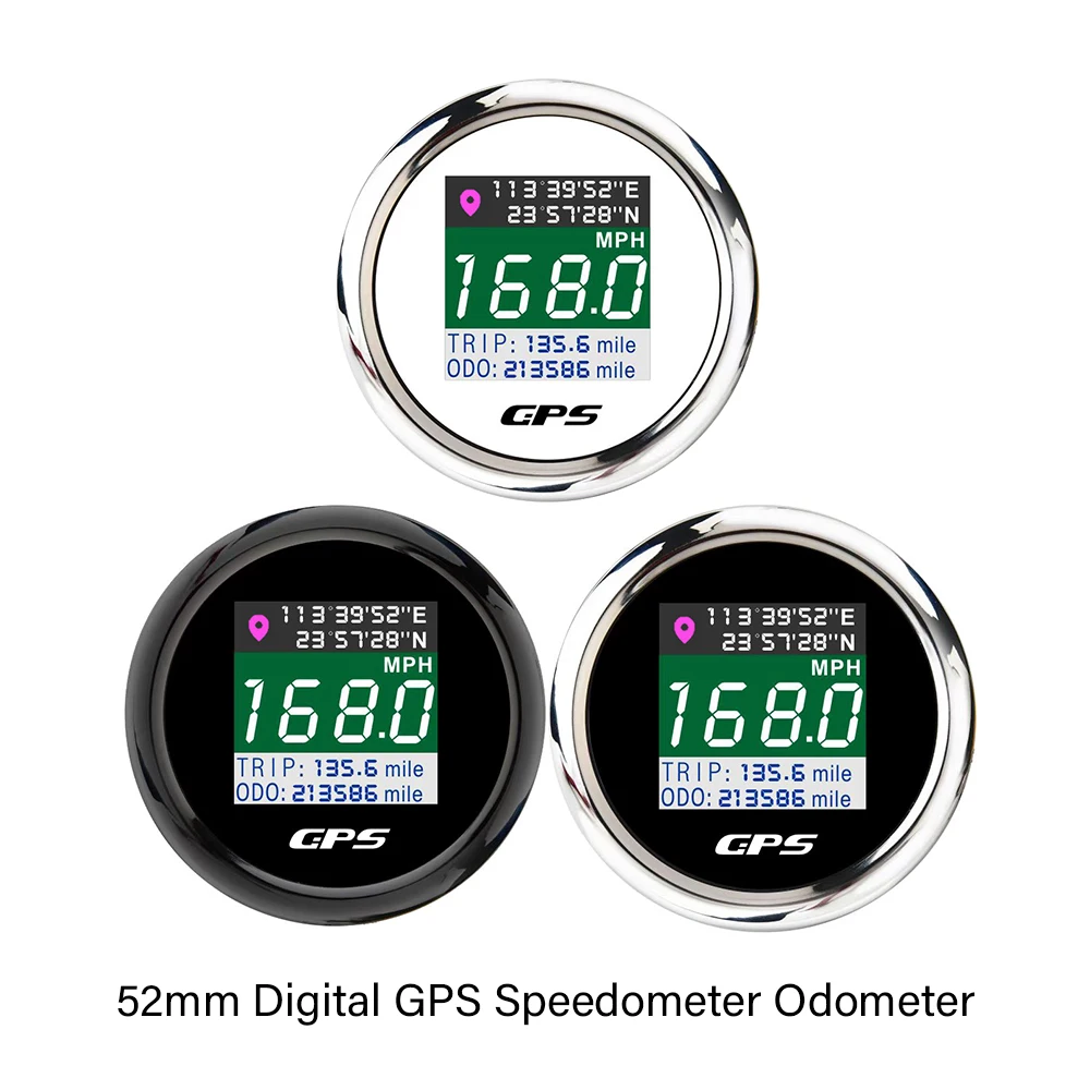 

Newest HD Car Boat 52mm 85mm Digital GPS Speedometer ODO with Longitude Latitude Altitude with Adjustable MPH Knots km/h For RV