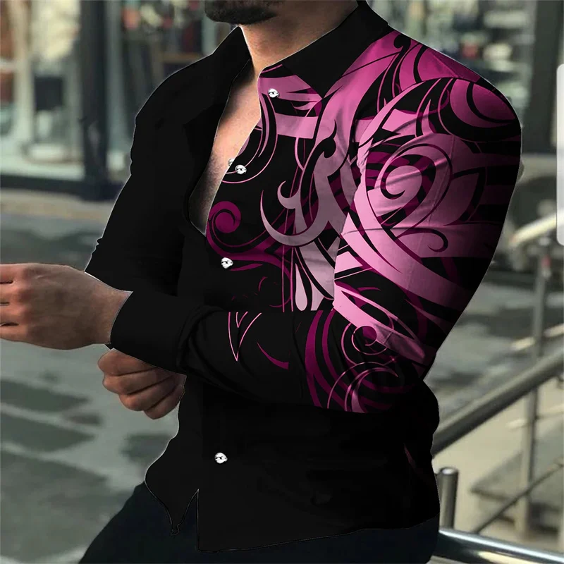 Lightning shirt HD pattern high quality soft and comfortable hot selling hot style lightning arc purple gold men European size