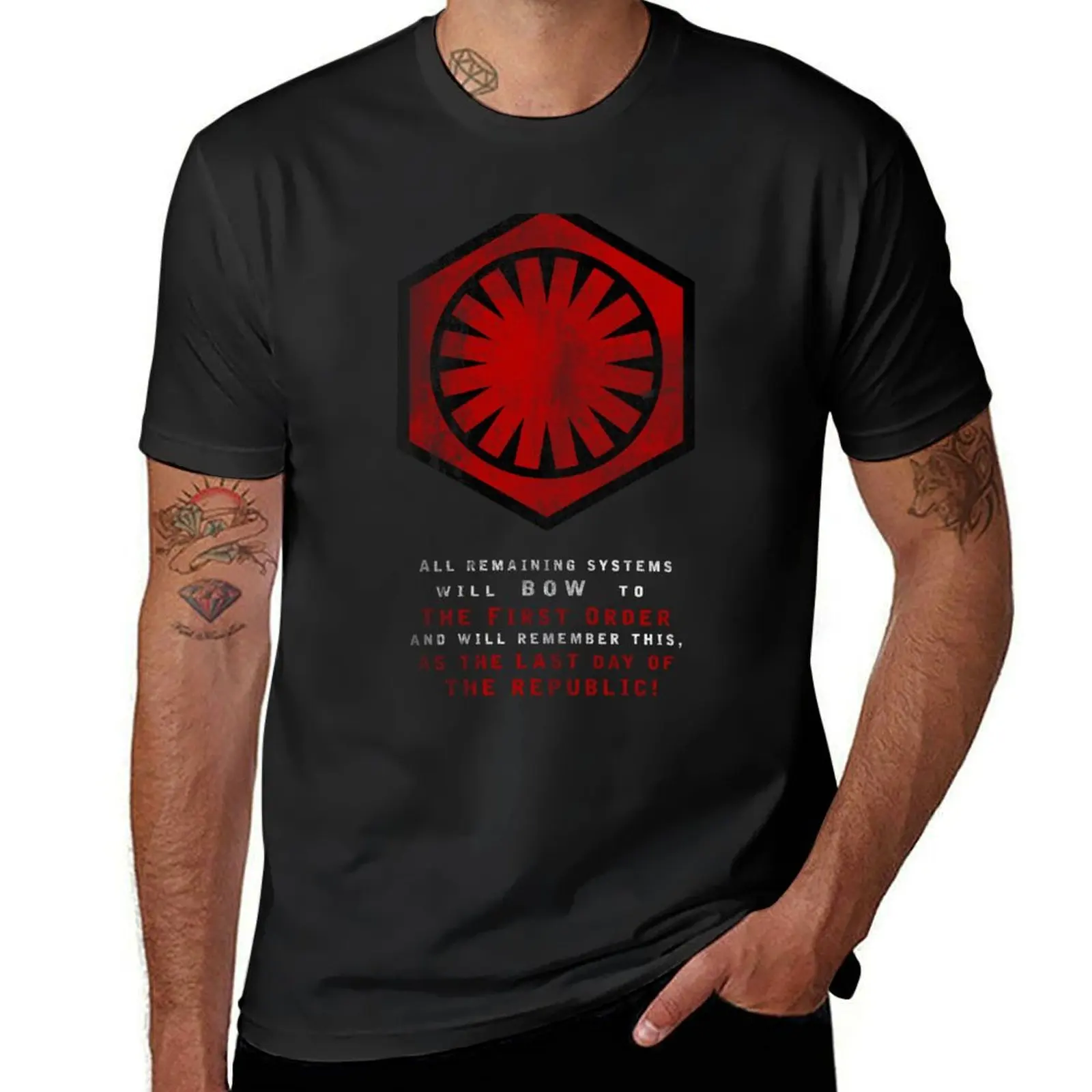 

The Power of The First Order T-Shirt anime clothes Short sleeve tee blacks customs design your own Men's t-shirt