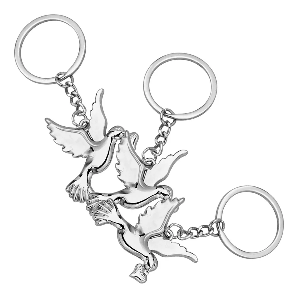 

3 Pcs Dove Keychain Metal Charm Delicate Dove Keychain Key Hanging Ornament Delicate Decorative Bag Pendant Schoolbag Gift
