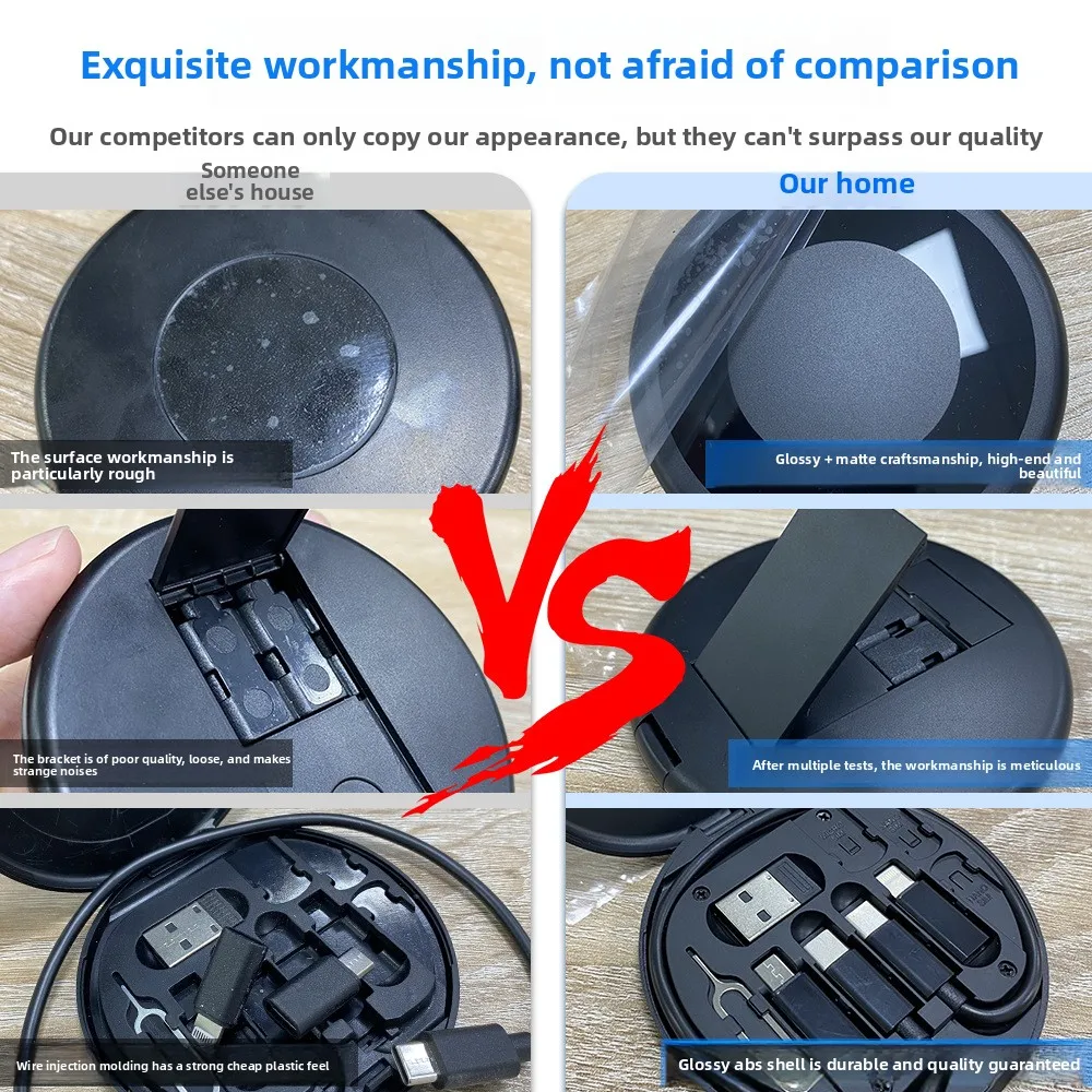 كابل بيانات مغناطيسي محمول سريع الشحن، كابل عالمي 3 في 1 قابل للطي وحجم الجيب مع حقيبة تخزين، شحن USB-C