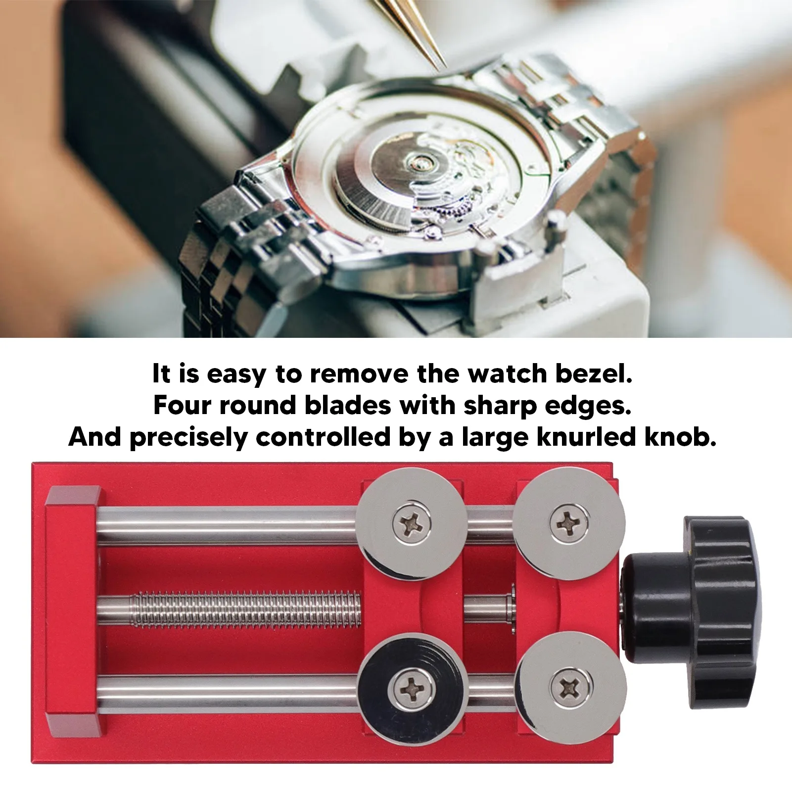 

Watch Bezel Remover 4 Round Blades Opener Watchmaker Tool for Repair Maintenance Watch Bezel Remover Watch Bezel Opener