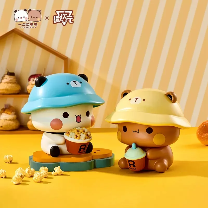 2026 Panda Yier Bubu Série de seaux de rangement, figurine tendance et mignonne, ornements de rangement, décoration intérieure, cadeau, le chapeau peut être ouvert