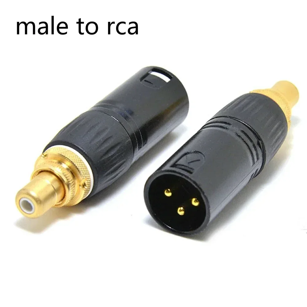 Conector de audio de alta fidelidad RCA a XLR macho hembra enchufes conectores chapados en oro