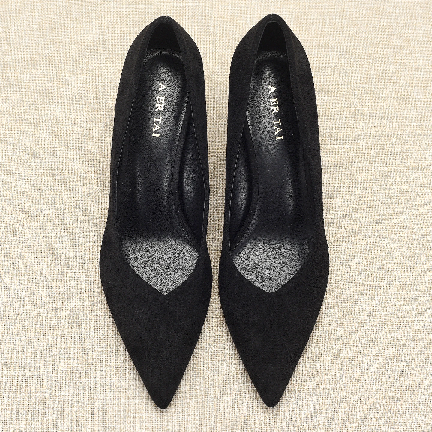 Black Suede Leopard Print Work Shoes Women's Chunky Heel Easy to Wear Slip-On Fashion Single Shoes Spring Summer Season