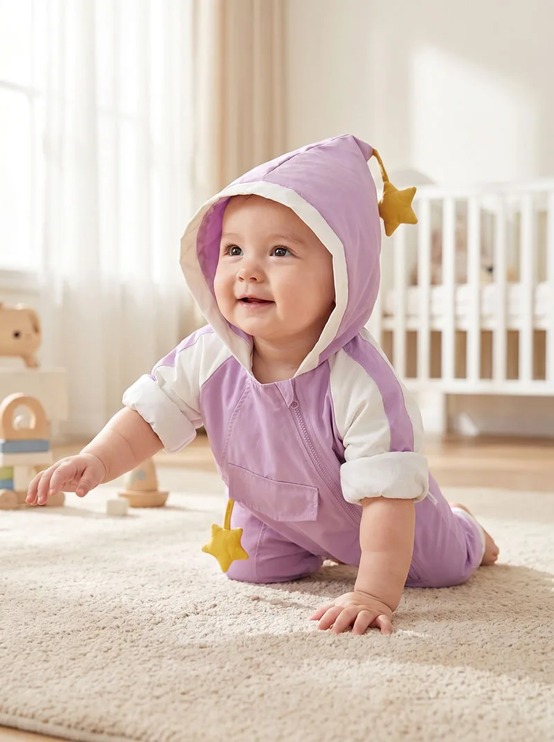 

MILANCEL Autumn Baby Rompers 3-24M Sweet Star Infant Girls Long Sleeves Jumpsuit Thin Toddler Clothes