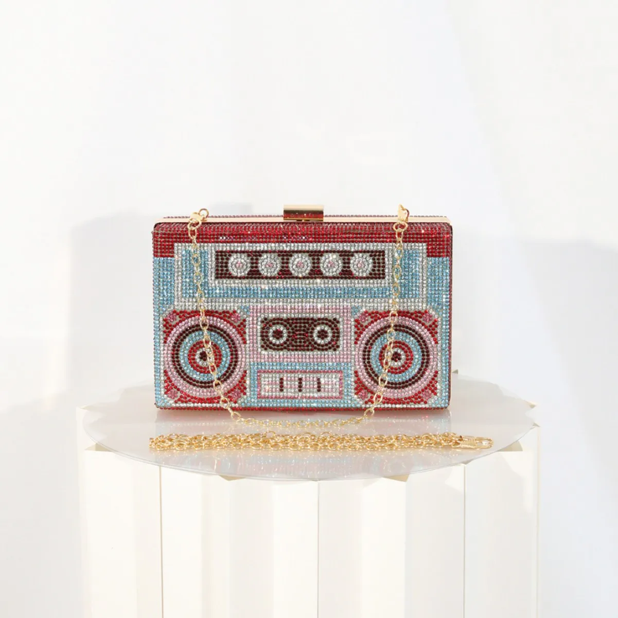 Mode Bling Strass Kristal Koppelingen Bruiloft Avondtassen Creatieve Tape Vormige Luxe Diamant Vrouwen Clutch Geld Portemonnee