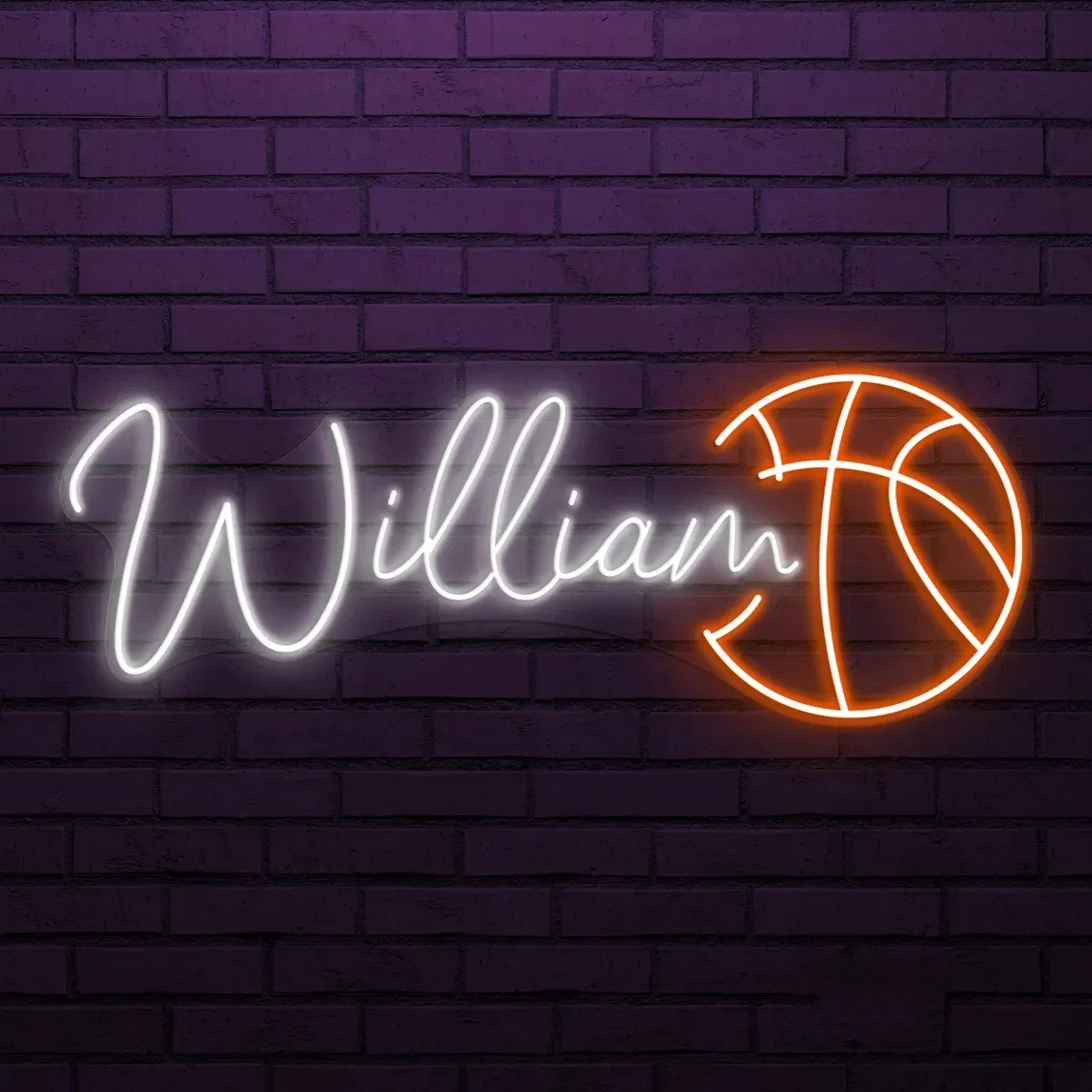 اسم مخصص النيون مخصص كرة السلة مصباح ليد كرة السلة جدار ديكور لعبة مخصصة وديكور غرفة الاطفال نادي كرة السلة المخصص