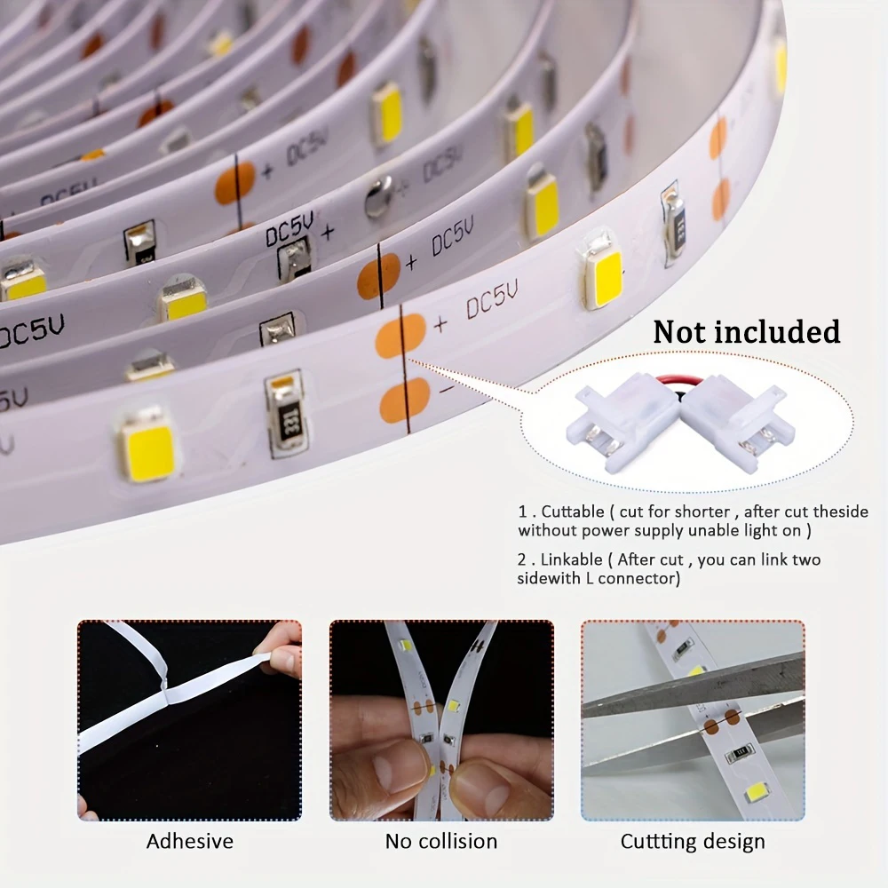 Led Strip Light Tape 5V USB For Smart Tv Backlight Living Gaming Room Bedroom Decor Christmas Halloween Decoration Lighting Lamp