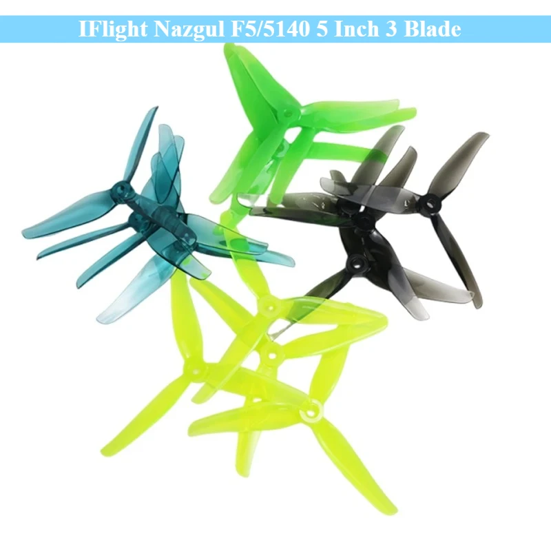 IFlight Nazgul F5/5140 2Pairs(2CW+2CCW) 5 Inch 3 Blade / Tri-blade Propeller with 5mm Mounting Hole for FPV Racing 5inch Drones