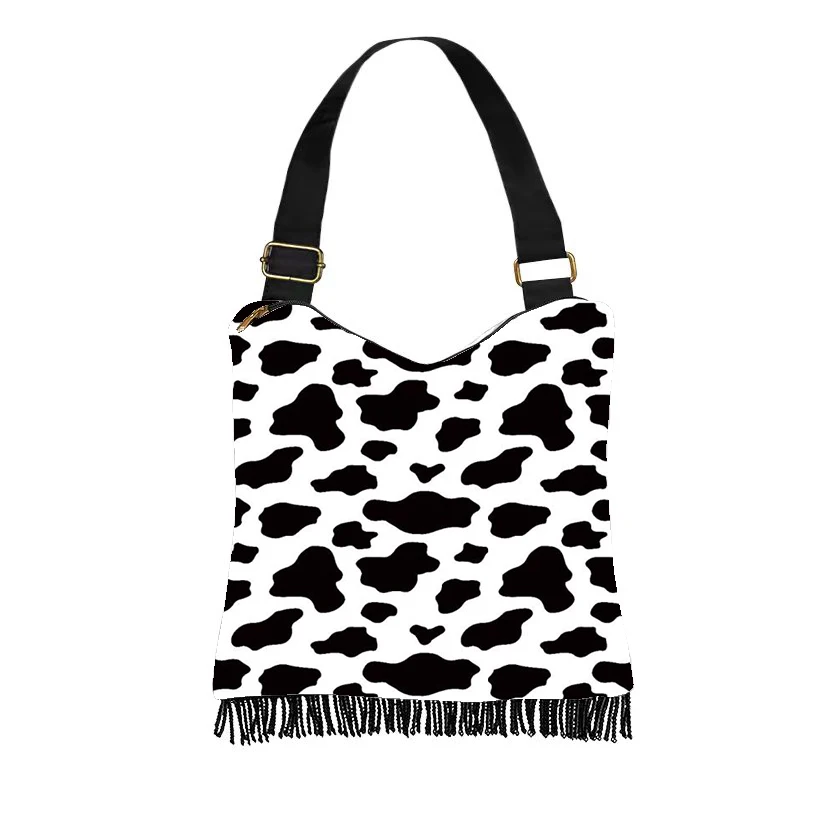 Canvas crossbody bag animal patterns and leopard print custom Handbag artistic patterns women's single-shoulder bag gift view 3