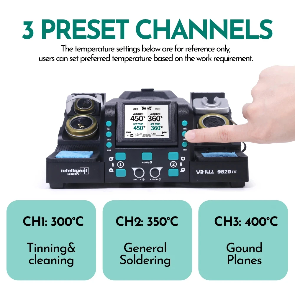 

YIHUA 982D-III compatible with C245 C210 soldering iron handle quick fast heating soldering iron station