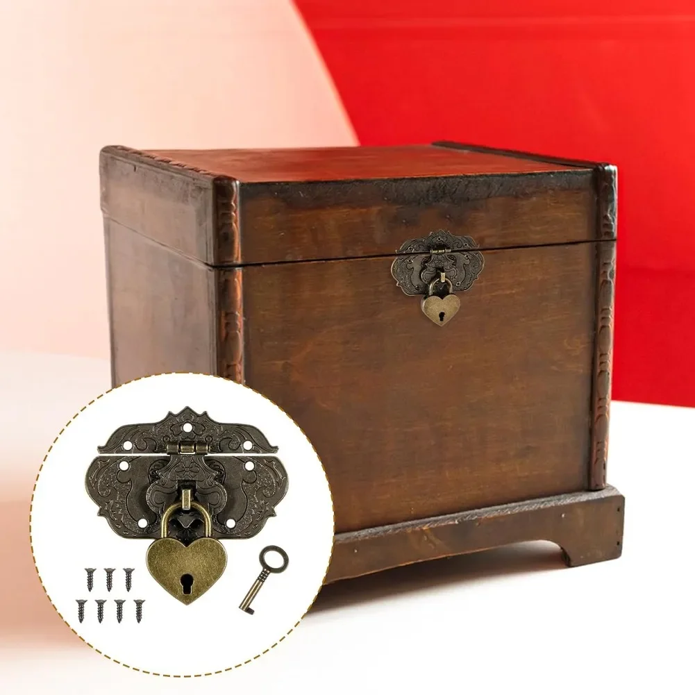 Secure Your For Furniture And Jewelry Boxes With Antique Zinc Alloy Padlock Featuring Hasp And Mounting Screws For Easy Setup