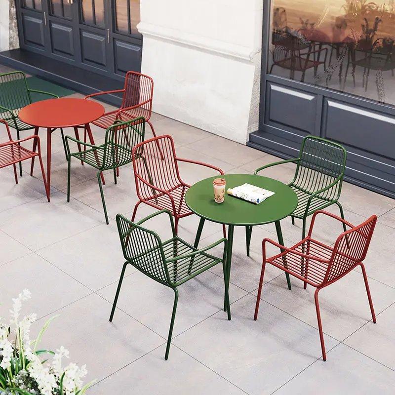 

Nordic Minimalist Outdoor Patio Furniture: Wrought Iron Bistro Sets for Café, Balcony, Garden & Courtyard