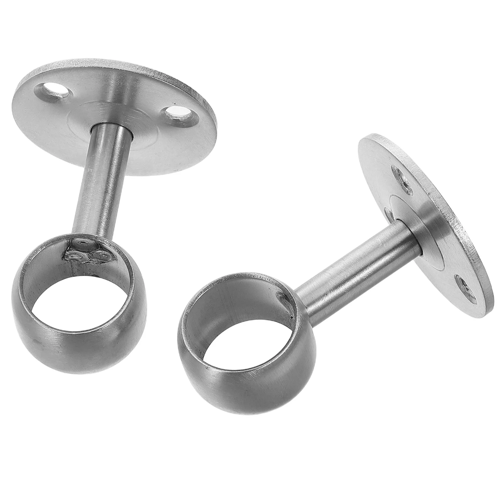 

2PCS Hang Through Stainless Steel Bracket for RV Durable Wall Mount Curtain Rod Holder Shower Support Dowel Cap